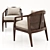 Stylish Four Hands Alexandria Chair 3D model small image 2