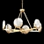 Elegant Poppy Brass Pendant Chandelier 3D model small image 3