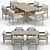 Elegant Baimain Table Set 3D model small image 1