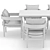 Elegant Baimain Table Set 3D model small image 3