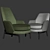 Leda Flexform: Stylish Armchair Set 3D model small image 3