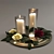 Rose-Infused Candle Decor Set 3D model small image 1