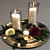 Rose-Infused Candle Decor Set 3D model small image 2