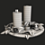 Rose-Infused Candle Decor Set 3D model small image 3