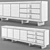 Modern Wood Sideboard with Metal Accents 3D model small image 2