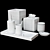 Elegant Bathroom Essentials Set 3D model small image 3