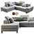 Modern Molina L-Shaped Sofa: Elegant and Stylish 3D model small image 1