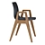 Elegant Wood Side Chairs 3D model small image 2