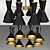 Elegant Cairo Chandelier: 8 Arm Black 3D model small image 2