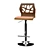 Stylish Height-Adjustable Swivel Stool 3D model small image 2