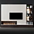 Modern Fireplace with Shelves & TV 3D model small image 1