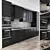 Elegant black and white kitchen 3D model small image 1