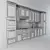 Elegant black and white kitchen 3D model small image 2