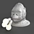 Ugo Rilla White Ceramic Pendant 3D model small image 1