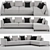 Maxalto Lucrezia Customizable Sofa 3D model small image 1