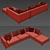 Maxalto Lucrezia Customizable Sofa 3D model small image 3