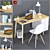 Elegant Office Desk & Chair 3D model small image 1