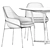 Modern Elegance: Jackie Chair & Ring Table by Berto 3D model small image 6