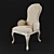 Exquisite Wood Velvet Chair 3D model small image 1