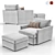 Luxe Outdoor Chair & Ottoman: Petite, Stylish, and Versatile 3D model small image 1
