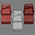 Luxe Outdoor Chair & Ottoman: Petite, Stylish, and Versatile 3D model small image 3