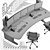 Ergonomic Vertiv Knurr Control Desk 3D model small image 3