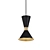 Elegant Brass Dualight Suspension 3D model small image 1