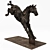 Elegant Bronze Horse Jumper Exhibit 3D model small image 2