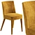 Elegant Gold Velour Chaise: 53x60x80cm 3D model small image 1