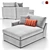 Petite Outdoor Chaise: Stylish Upholstered Lounge 3D model small image 1