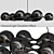 Modern Black Chemical Light Chandelier 3D model small image 1