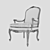 Golden Wood Armchair 3D model small image 2