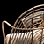 Danish Curved Rattan Sofa: Timeless Elegance & Comfort 3D model small image 2