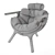 Modern Shell Lounge Chair 3D model small image 2