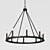 Elegant Iron Ring Chandelier 3D model small image 1