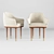 Elegant Wood & Brass Chair Set 3D model small image 3