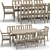 Elegant Outdoor Costa Table-Chair Set 3D model small image 1