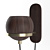 Handcrafted Walnut Wall Lamp 3D model small image 2