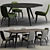 Modern Minotti Evans Table and York Chair Set 3D model small image 1