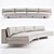 Modular Linen Off the Wall Sofa 3D model small image 1