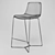 Sleek Upholstered Counter Stool 3D model small image 3