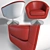 Sleek Red Leather Chair - Modern Design 3D model small image 2