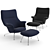 Muuto Doze Lounge Chair & Ottoman 3D model small image 2
