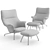 Muuto Doze Lounge Chair & Ottoman 3D model small image 3