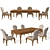 Veneta Sedie Walnut Dining Table & Chairs 3D model small image 1