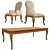 Veneta Sedie Walnut Dining Table & Chairs 3D model small image 2