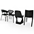 Sleek Black Plastic Chairs 3D model small image 2