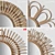 Handcrafted Rattan Mirrors - Boho-Inspired Décor 3D model small image 1