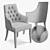 Modern Dining Chair in Dual Fabrics 3D model small image 3