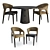 Modern Wooden and Leather Furniture Set 3D model small image 1